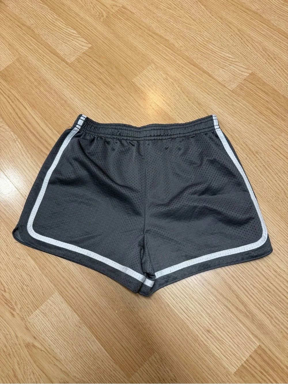 Justice Girls Gray Athletic Running Shorts Size 14 Mesh Performance Activewear